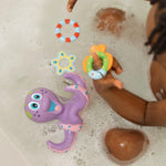 Nuby Floating Octopus with 3 Hoopla Rings - Mold-Free Baby & Toddler Bath Toy
