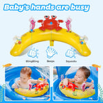 LAYCOL Baby Pool Float with Canopy UPF50+, 120°Adjustable Sun Protection and Anti-Tip Safety Seat, Inflatable Toddler Floaties Infant Pool Float with Animal Pool Toys, Baby Beach Essentials for 6-36M