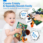 Hahaland Baby 0-6 Months Touch Feel Book, Sensory Toy for Tummy Time, Travel and Gifts for Boys and Girls