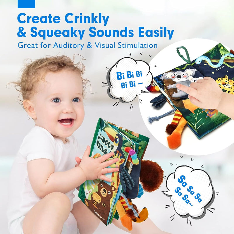 Hahaland Baby 0-6 Months Touch Feel Book, Sensory Toy for Tummy Time, Travel and Gifts for Boys and Girls