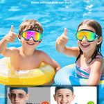 Aegend New Kids 2 Pack Wide View Swim Goggles, Anti-Fog/UV No Leak Goggles with Ear Plugs Kids 3-14
