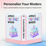 BinderX Extra Durable 3 Ring Binder, Round Rings 1 Inch Binder, Fits 175 Sheets of 8.5x11 Paper, Customizable View Cover with Inside Pockets, Cute 1" Binders, 1 Inch Binders 3 Ring, Pink