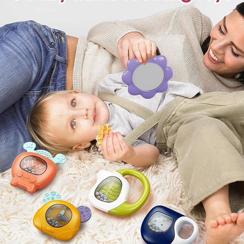 dearlomum Baby Play Mat Gym with Lights, Music & 5 Sensory Toys for Newborns 0-12 Months (Pink)