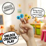 3 Otters Multicolor Googly Eye Finger Puppets Rings for Kids, Safe Non-Toxic Plastic Trinkets, Ideal Party Favors, School Prizes, and Goodie Bag Stuffers for Creative Play.