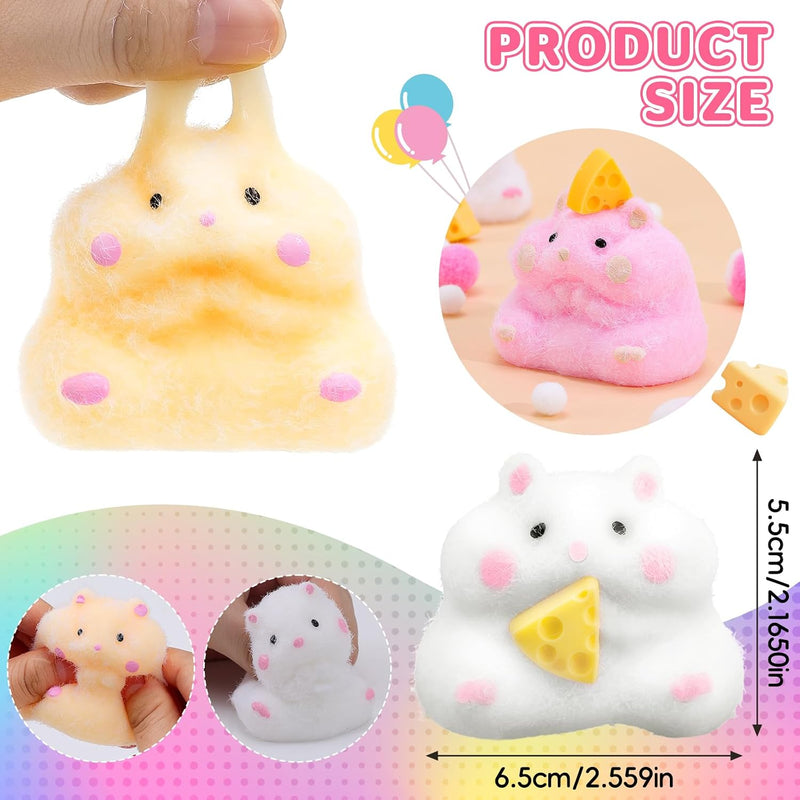 4pcs Taba Squishy Hamster Fidget Toys, Big Soft fufu Hamster Squishy Toy, Cute Taba Toys for Stress Relief, Hamster Fidget Toys Suitable Adults Kids