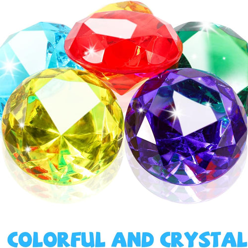 Large Gems Fake Plastic Gemstones Diamond Diving Toys for Kids Girls Princess Pirate Mermaid