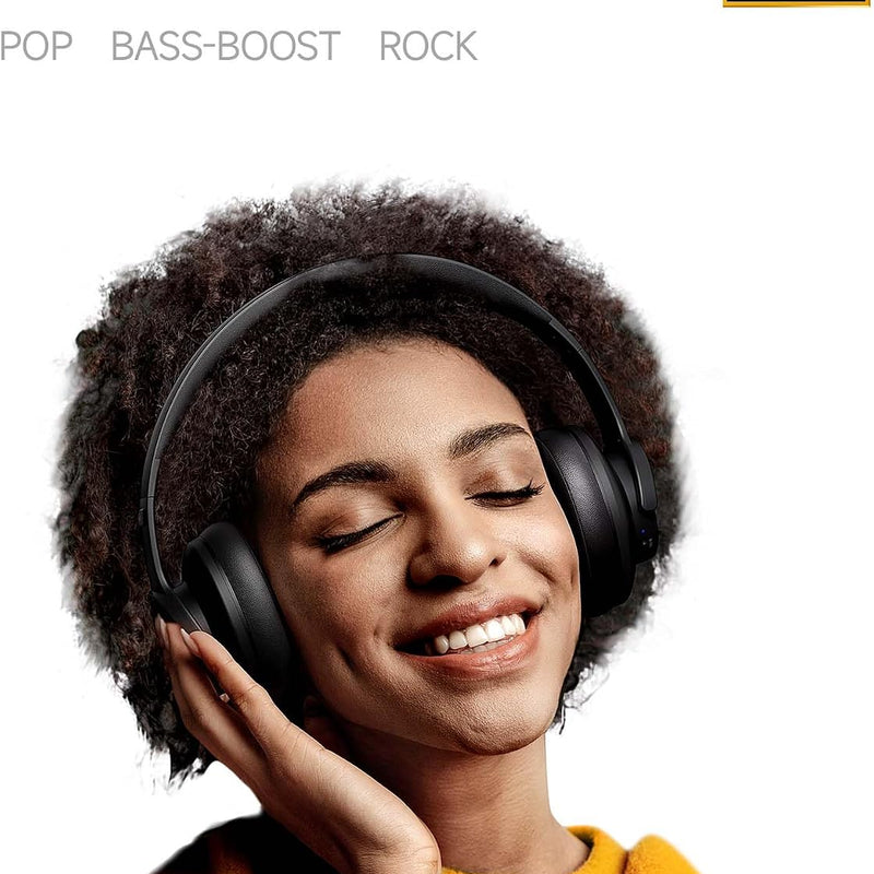 Picun B8 Bluetooth Headphones, 120H Playtime Headphone Wireless Bluetooth with 3 EQ Modes, Low Latency, Hands-Free Calls, Over Ear Headphones for Travel Home Office Cellphone PC Black