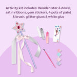Melissa & Doug Created By Me! Paint & Decorate Your Own Wooden Princess Wand Craft Kit, Pink Princess Crafts Great for Rainy Days, Toys for Kids Ages 4+