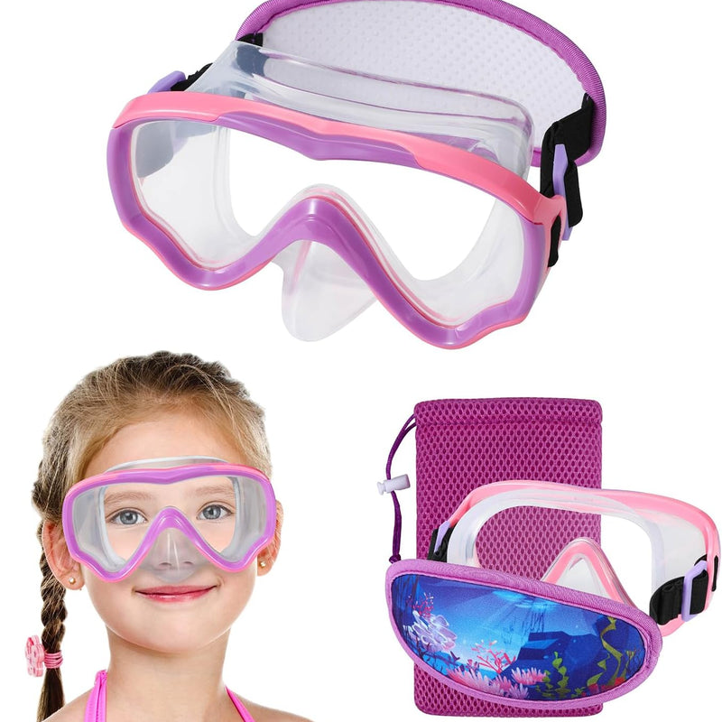 Swim Goggles Kids 6-14, Diving Mask No Tangle Strap，Water Goggles Nose Cover for JR / Youth