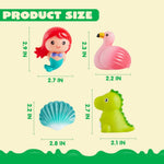 JOYIN 12 PCS Light Up Bath Toys, Toddler Flashing Colourful LED Bathtub Mermaid Toy, Baby Bathtime Floating Rubber Shower Gifts for Infant Kids Girls Valentines Easter Basket Stuffers Pool Party Favor