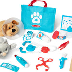 Melissa & Doug Examine and Treat Pet Vet Play Set, 24-Piece Animal Doctor Playset with Dog & Cat Plushies