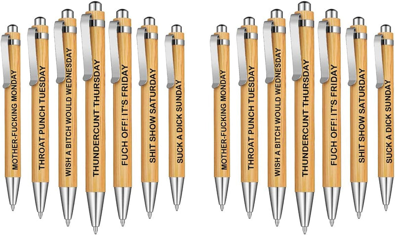 Cityhermit 11Pcs Funny Adult Ballpoint Pen Set, Premium Days of The Week Swear Cuss Word Pens for Office Gifts, Novelty Pens for Corworkers