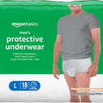 Amazon Basics Maximum Absorbency Incontinence Underwear for Men with Leak Protection and Odor Control, Disposable, Small/Medium, 60 Count (3 Packs of 20)