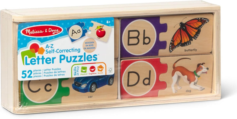 Melissa & Doug Self-Correcting Alphabet Wooden Puzzles for Kids Ages 4+