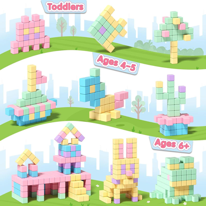 appluses 45pcs magnetic blocks for toddler girl toys, stem sensory autism play for kids 3-5 years