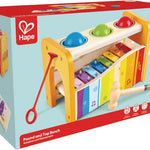 Hape Pound & Tap Bench with Slide Out Xylophone - Award Winning Durable Wooden Musical Pounding Toy for Toddlers