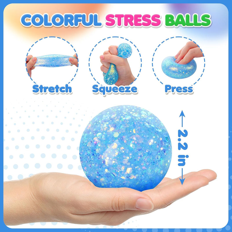 6 Set Squishy Sensory Stress Squeezing Balls forAdults: Best Calming Tool to Relieve Anxiety, Vent Mood and Improve Focus, Easter Basket Stuffers for Kids, Goodie Bag Stuffers