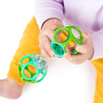 Bright Starts Oball Shaker Rattle Toy: Flexible, Teethable Mini Oballs with Colorful Beads