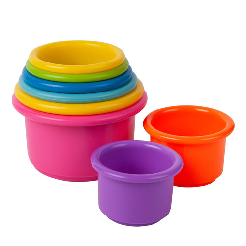 The First Years Stack & Count Stacking Cups: Colorful Baby Bath Toys for Learning and Fun