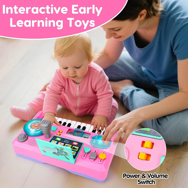 Baby DJ Table for Toddlers 1-3 with Music & Light, Learning Toys for 6-9-12-18 Months