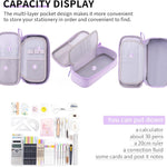 CICIMELON Durable Pen Pencil Case Big Storage Pen Pouch Bag for School Supplies Office College Teen Girls Adults, Purple