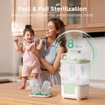 Momcozy New Modular Nesting 4 in 1 Compact Bottle Sterilizer and Dryer | Space-Saving Design, 6 Bottles Capacity, for Breast Pump Parts & Newborn Essentials, Drying Rack Included, for New Parents