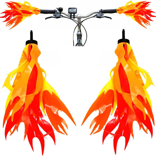 iconikal flame streamers for bicycle or scooter handlebar kids bike easy install