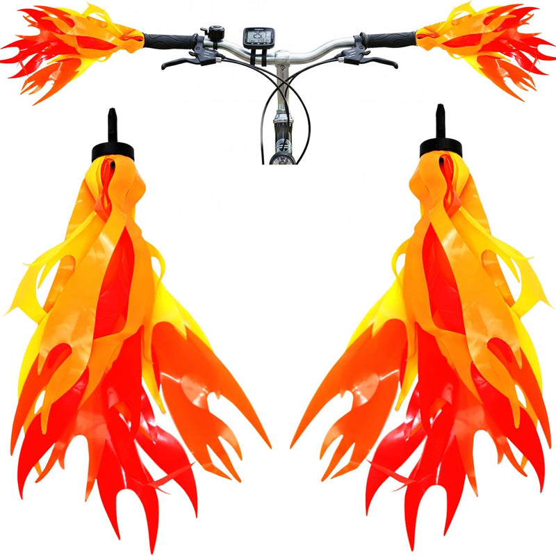 iconikal flame streamers for bicycle or scooter handlebar kids bike easy install
