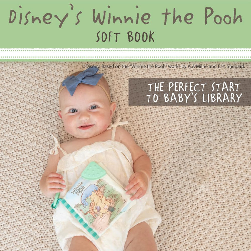 Winnie The Pooh Soft Book for Kids with On The Go Clip, 5 Inches, BPA Free