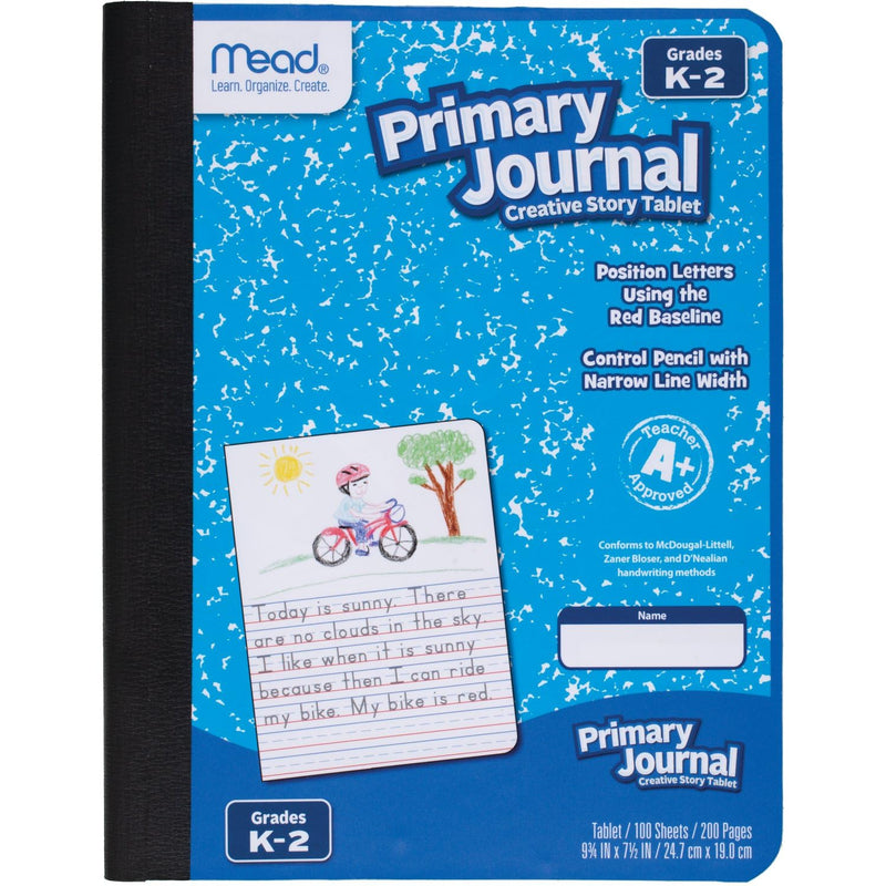 Mead Primary Journal Creative Story Tablet Composition Notebook, 7.5" x 9.75", Grades K-2, 100 Sheets, Color Selected For You (10297)