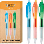BIC Intensity Clic Black Gel Pens, Medium Point (0.7mm), 12-Count Pack, Retractable Gel Pens With Comfortable Grip (packaging may vary)