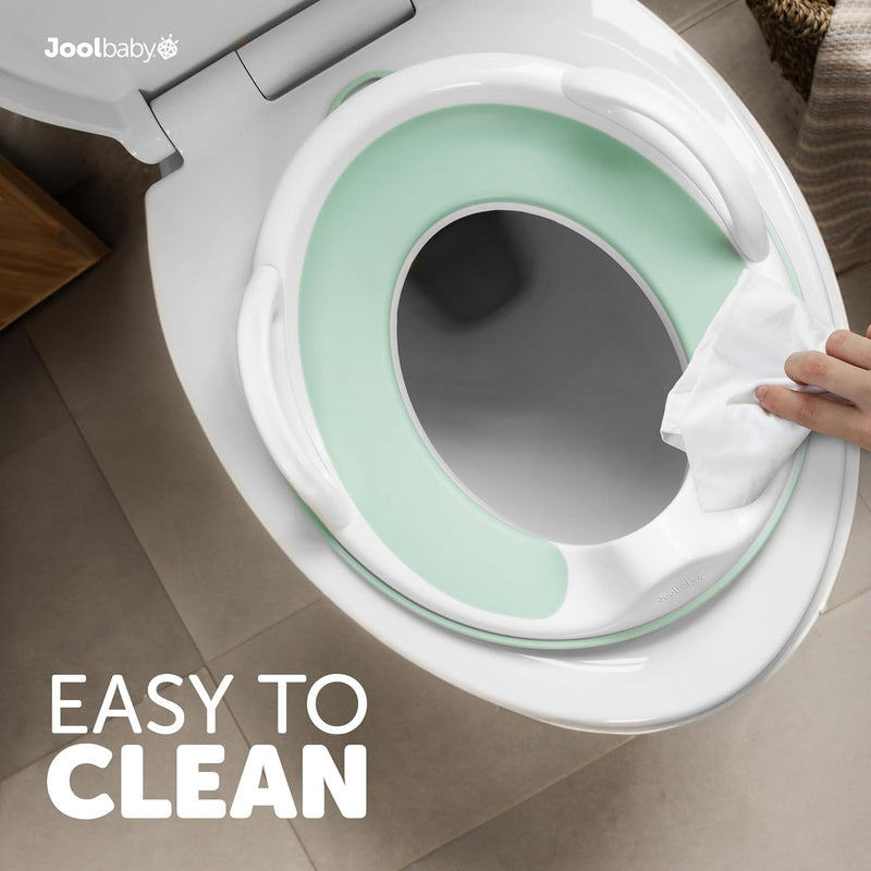 Jool Baby Potty Training Seat for Boys and Girls With Handles, Fits Round & Oval Toilets, Non-Slip with Splash Guard, Includes Free Storage Hook (Aqua)