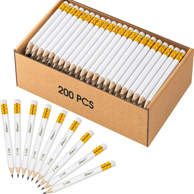 ZWlOT Golf Pencils with Eraser, #2 HB Half,4" Mini,Pre-Sharpened,120/200/320 Count Pencils Wood Cased Short for Classroom, Office, School, Wedding and Party Game(Blue-120pcs)
