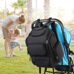 Mancro Diaper Bag Backpack, Dad Diaper Bag with 2 Side Insulated Pockets | Multifunctional Water Resistant Diaper Backpack for Men Women with Stroller Straps, Travel Baby Bag Backpack, Black