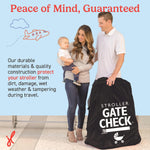 J.L. Childress Gate Check Travel Bag for Single & Double Strollers, Black | AirTag compatible Gate Check Bag keeps strollers clean, protected & easy to identify when airport gate checking
