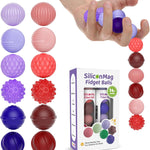 Silicone Magnetic Balls, Fidget Toys, 6-Pack Stress Relief Toys for Adults, Teens, Sensory Toy for Fingers Hands, Quiet Office Desk Toys with Textures, Magnet Fidget Fun Gift (Purple)
