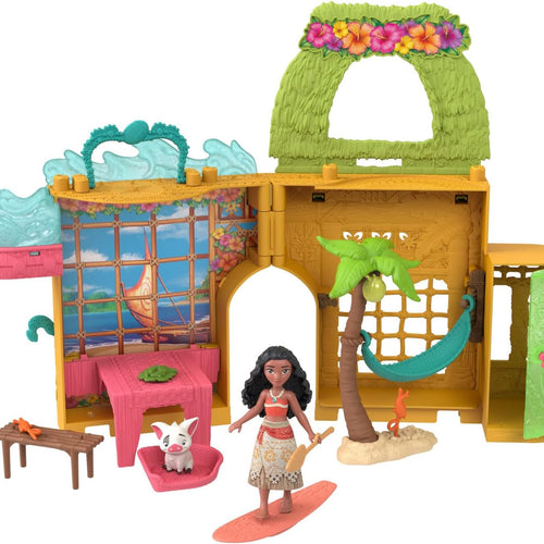 Mattel Disney Princess Toys, Moana Storytime Stackers Doll House with Moana Small Doll, 1 Animal Friend & 9 Accessories, Inspired by Disney Movie