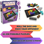 The Happy Puzzle Company's Genius Square STEM Puzzle Game for 1-2 Players, 62,208 Possible Solutions, 6x6 Grid