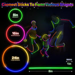 springflower 100pc glow sticks bulk party favors, 8" glow in the dark party supplies, kids or adult party accessories