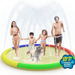 Growsland Splash Pad for Toddlers, Outdoor Sprinkler for Kids | 67" Summer Water Toys Baby Pool Fun Gifts for 3 4 5 6 7 8 9 Years Old Boy Girl Backyard Garden Lawn Outdoor Games