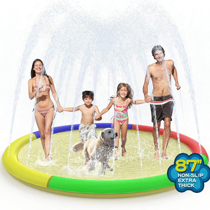 Growsland Splash Pad for Toddlers, Outdoor Sprinkler for Kids | 67" Summer Water Toys Baby Pool Fun Gifts for 3 4 5 6 7 8 9 Years Old Boy Girl Backyard Garden Lawn Outdoor Games