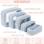 YOPCDJ 5PCS Diaper Bag Organizer Pouch Set, TSA Approved Toiletry Bag，Clear Waterproof TPU Makeup Bag Set Travel Organizer Bags for Women and Kids