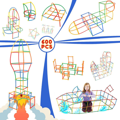 Ggiibro Straw Constructor Toys STEM Building Toy for Kids
