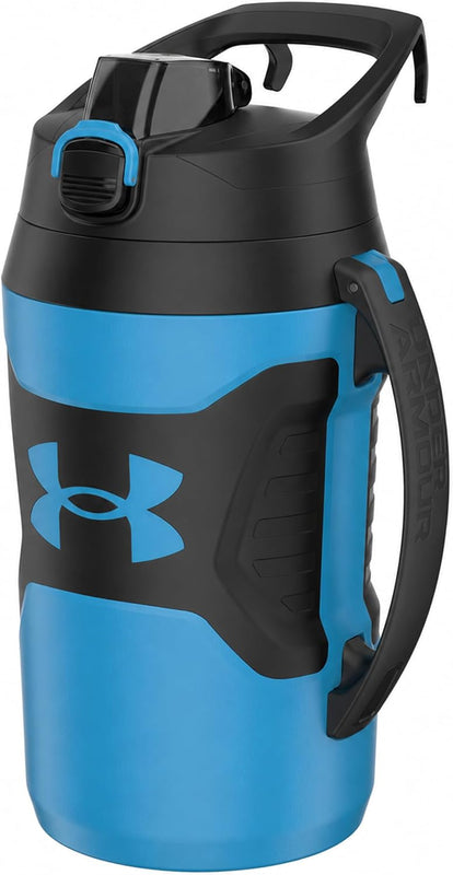 Under Armour Insulated Water Bottle with Handle & Fence Hook, Half Gallon Sports Water Jug, Leak-Resistant & BPA-Free for Baseball, Football & Gym - Black/Black, 64oz