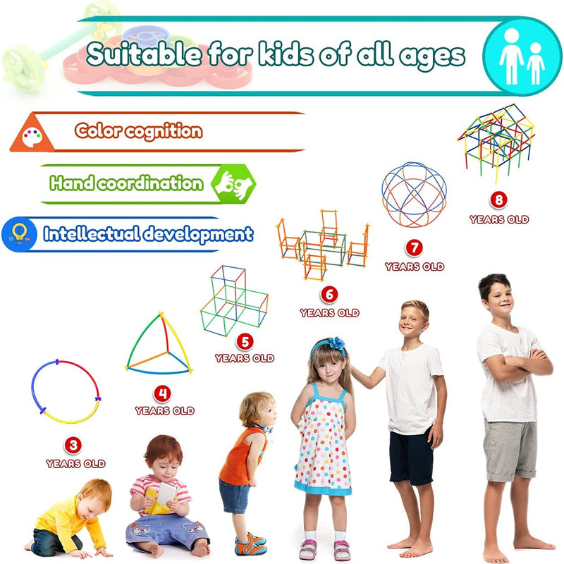 Ggiibro Straw Constructor Toys STEM Building Toy for Kids