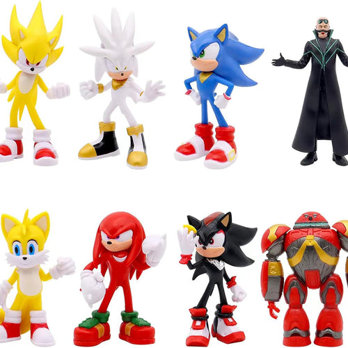 Hedgehog Action Figure, 6.5in Hedgehog Style Statue Handcrafted Collectible for Display (8PCS)
