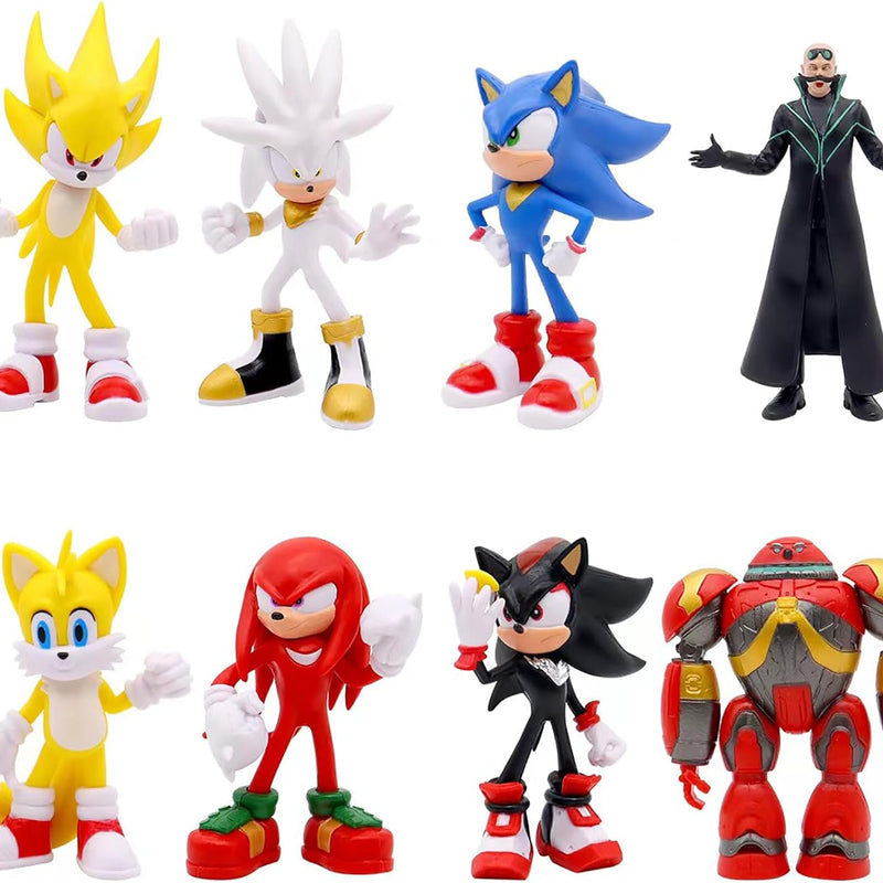 Hedgehog Action Figure, 6.5in Hedgehog Style Statue Handcrafted Collectible for Display (8PCS)