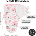 GLLQUEN BABY Swaddles for Newborns 0-3 Months, Adjustable & Easy Fastener | 3-Pack, Baby Girl Swaddles Organic Cotton Womb-Like Nursery Swaddling Blanket reduces startle reflex, Soft & Skin-Friendly