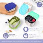 Tanjiae 4Pack 8oz Small (1 CUP) Stainless Steel Snack Containers for Kids | Reusable Easy Open Toddler Snack Containers with Silicone Lids | Stackable Toddler Lunch Box for Daycare, School and Travel
