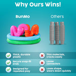 Bunmo Pop Tubes 4-pack Large - Non-Mouthable Fidget Toy for Creative Learning & Fine Motor Practice - Ages 3+